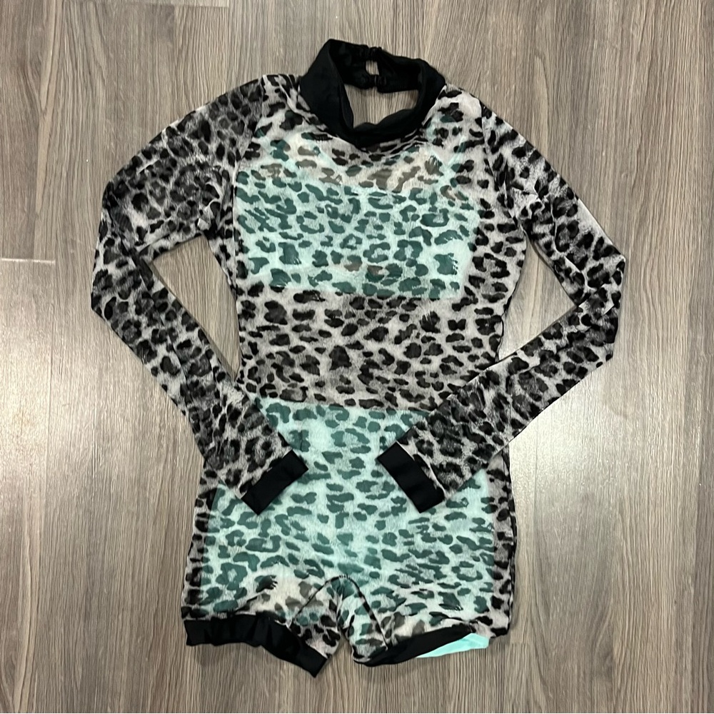 Custom Leopard Mesh Dance Costume